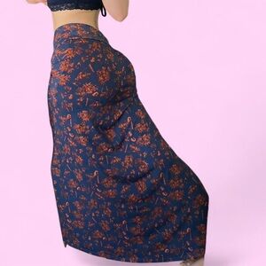 🦋 Lularoe Fold Over Waist Vintage Floral Design Mermaid Hem Maxi Skirt 🦋
